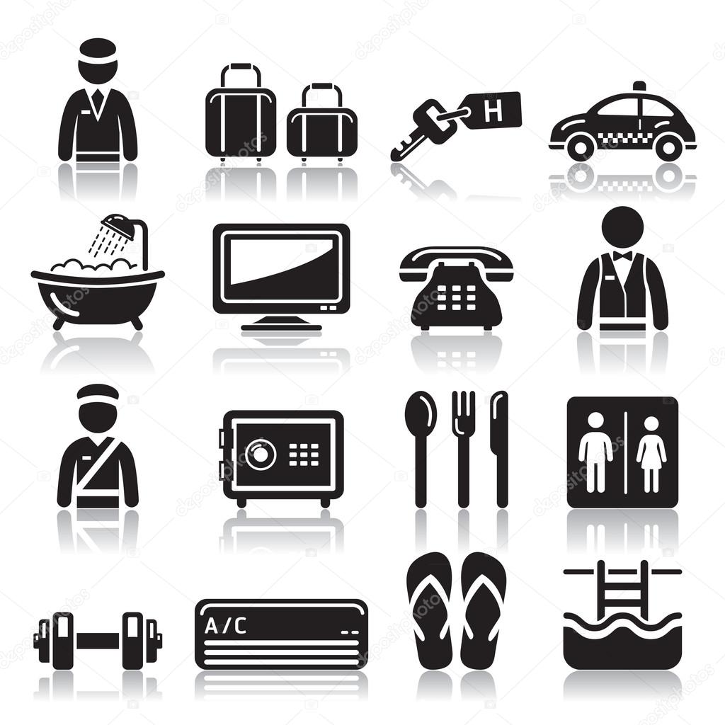 Hotel icons set