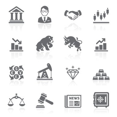 Business and finance stock exchange icons. Vector illustration