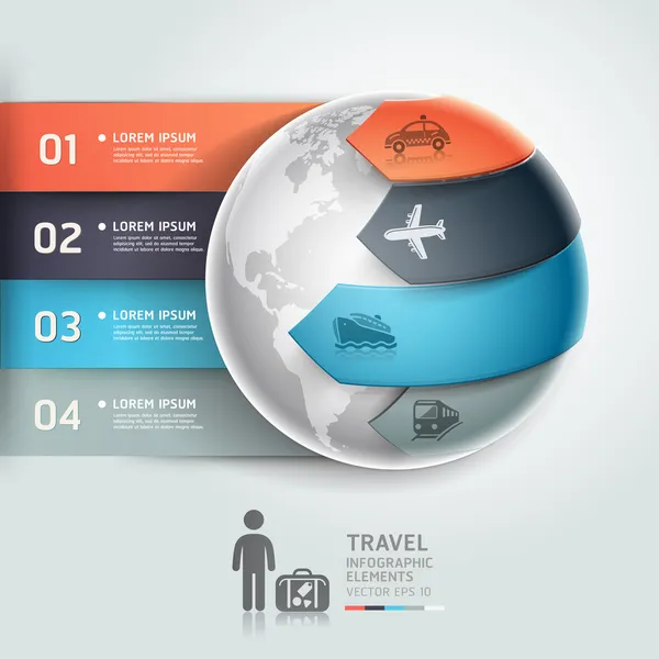 Resumen globo infografías viaje transporte elemento plantilla . — Archivo Imágenes Vectoriales