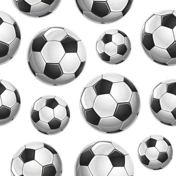 Bolas de fútbol Patrón sin costuras. Ilustración vectorial — Archivo Imágenes Vectoriales