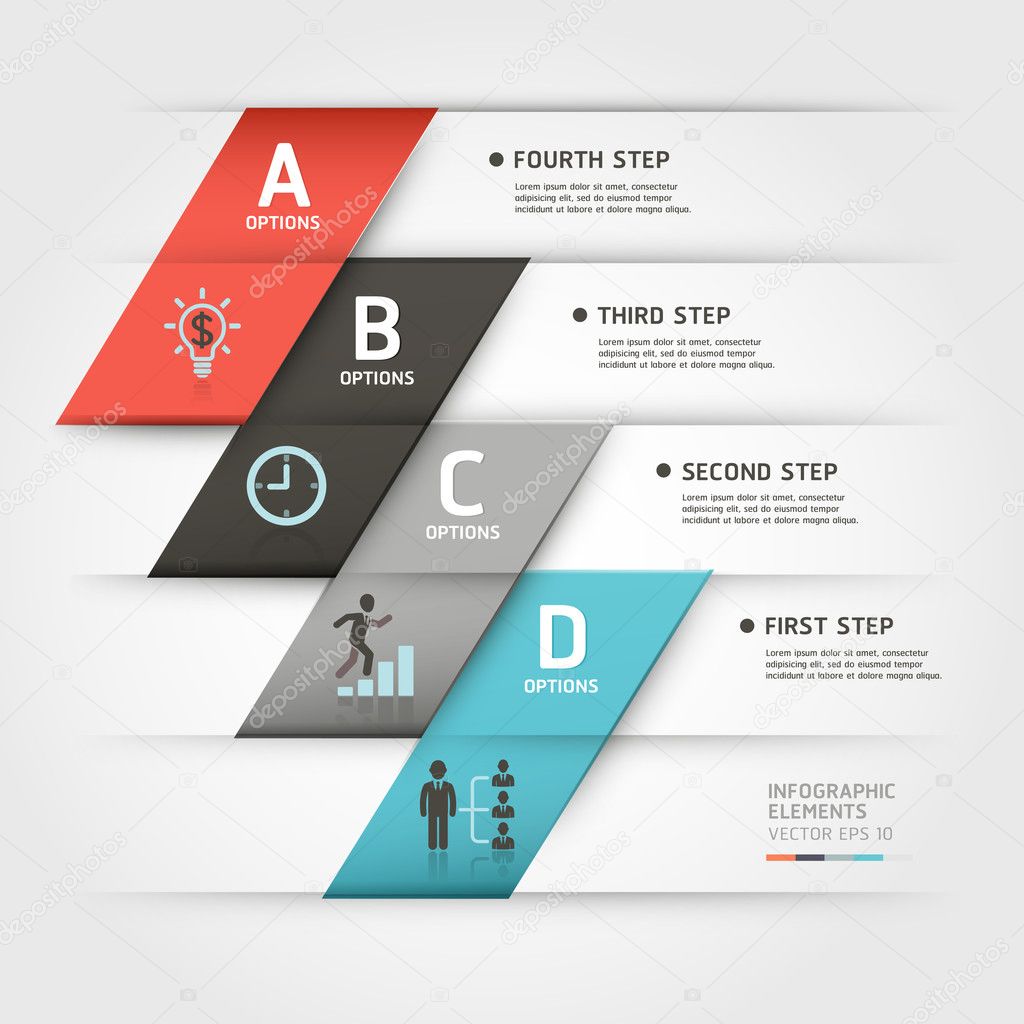 Modern business steb origami style options banner. Vector illust