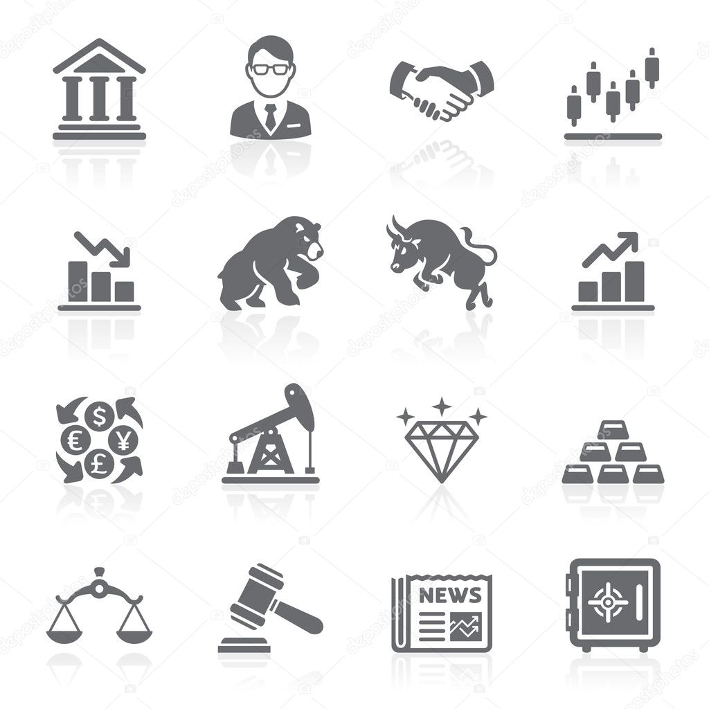 Business and finance stock exchange icons. Vector illustration