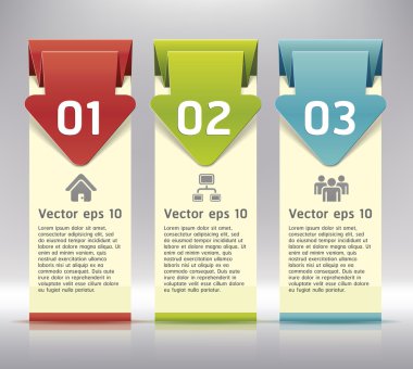Renkli Origami stil numarası seçenekleri afiş ve kartı vektör Hüseyin