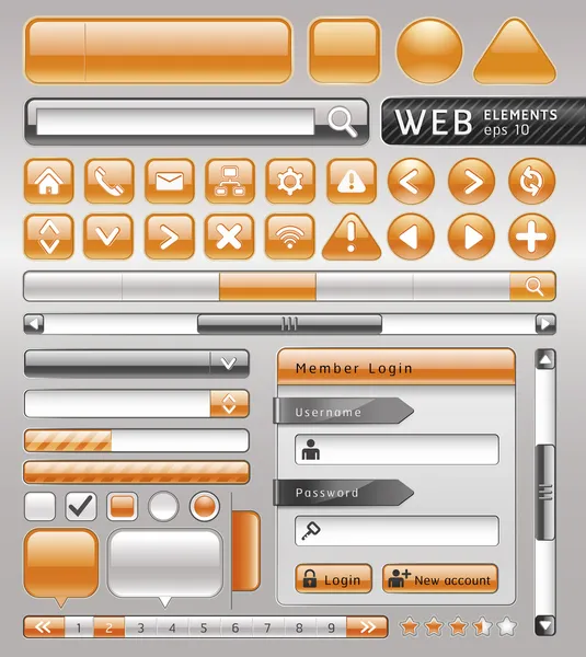 Botões em branco para site e aplicativo. Ilustração vetorial — Vetor de Stock