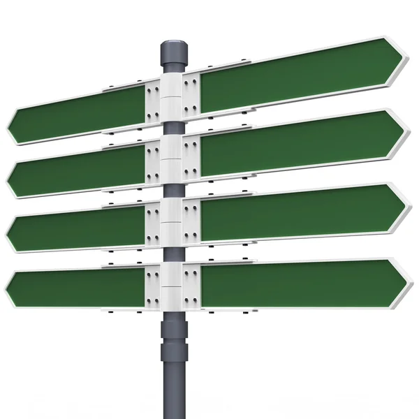 Blank direction sign with 8 arrows — Stock Photo, Image