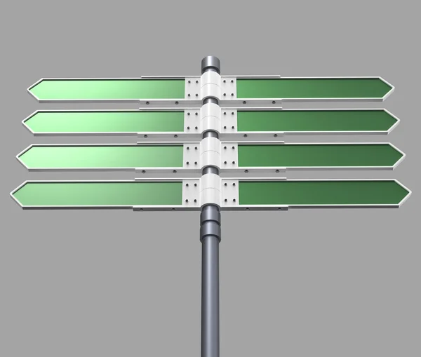 Señal de dirección en blanco con 8 flechas — Foto de Stock