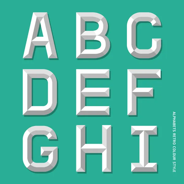 Alphabet modern colour style. — Stock Vector