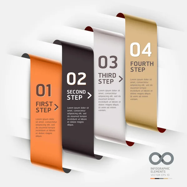 Abstrakt infographics mall ribbon stil — Stock vektor