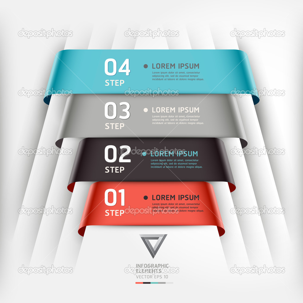 Abstract infographics template ribbon style.