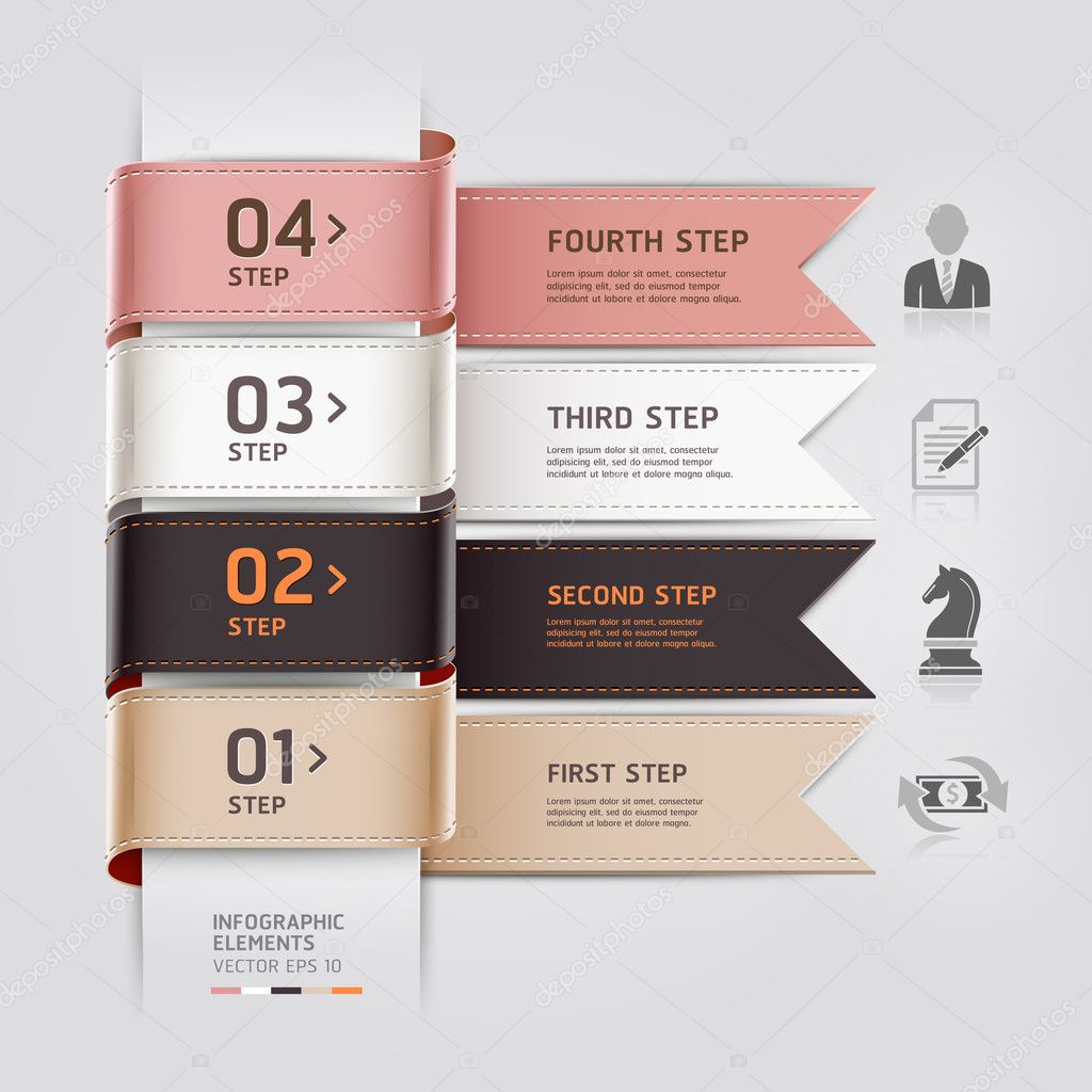 Abstract business infographics template ribbon style.
