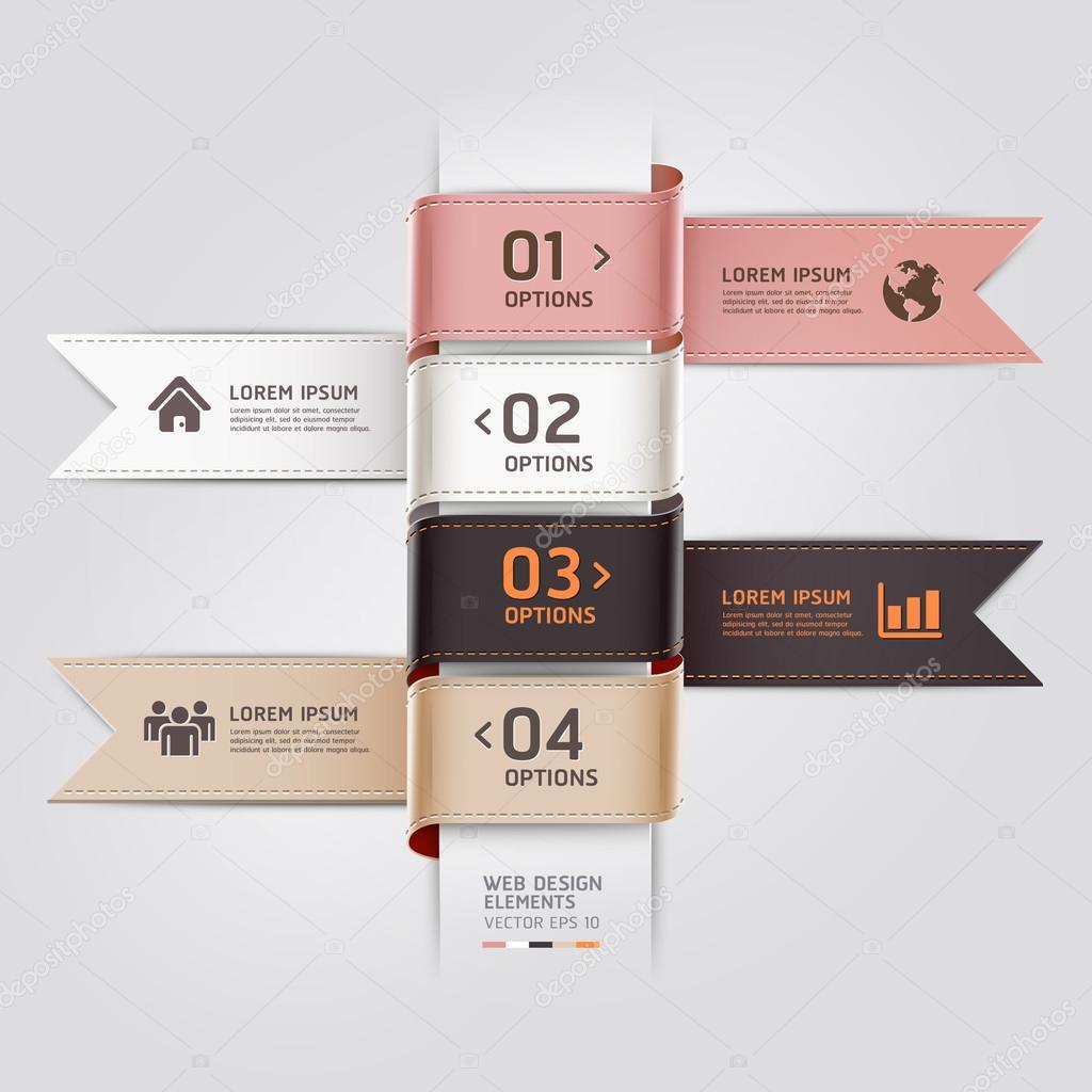 Modern web design template ribbon style.