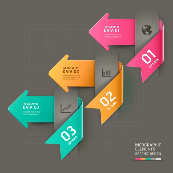 Modelo de infográficos de seta abstrata . — Vetor de Stock