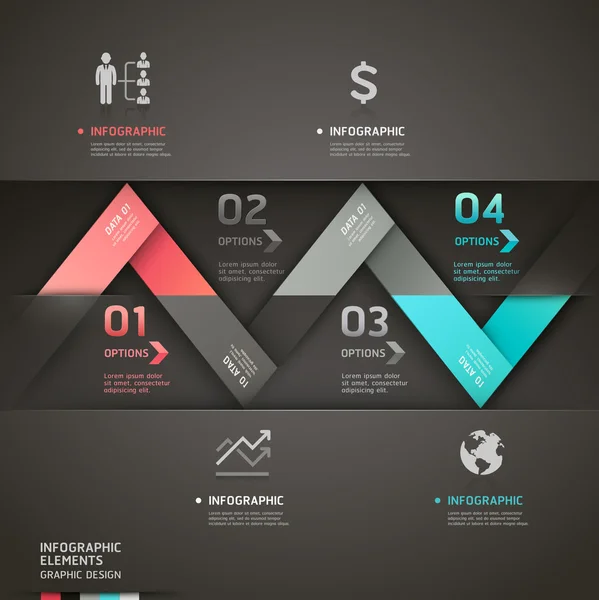 Origami streszczenie strzałka szablon Infografika. — Wektor stockowy