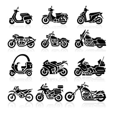 Motorcycle Icons set clipart