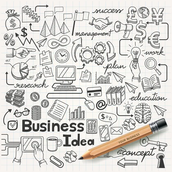 Business idee set — Stockvector