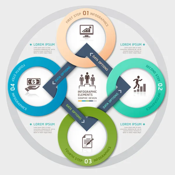 Origami cercle de gestion d'entreprise — Image vectorielle