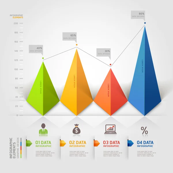 Biznes infografiki trójkąt. — Wektor stockowy