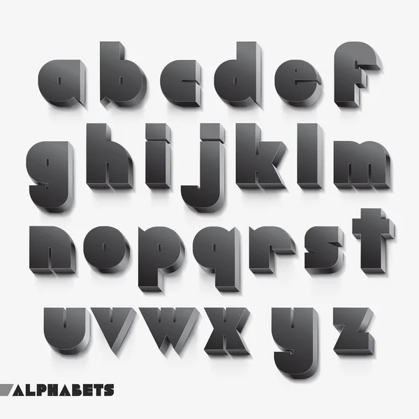 3D-alfabet nummer — Stockvector