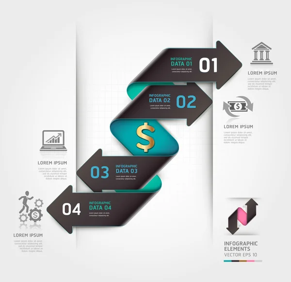 Abstrakt finans pilen infographics — Stock vektor