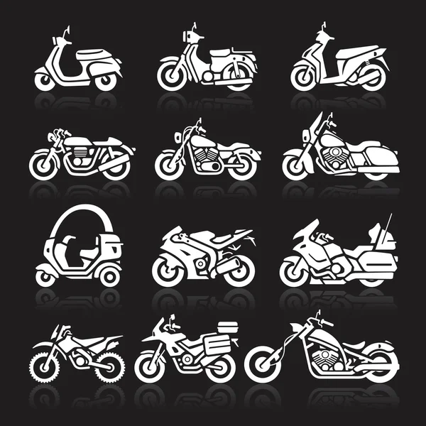 Motorcykel ikoner set — Stock vektor