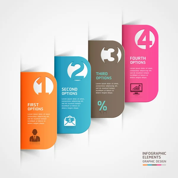 Üzleti papír vágott infographics — Stock Vector