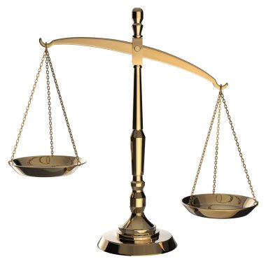 Gold scales of justice clipart