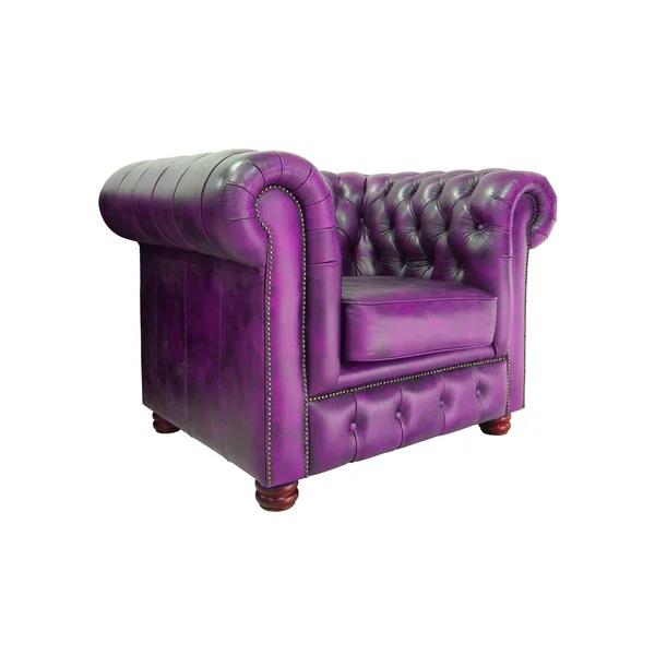 Violet Leather Armchair Stock Photo, Purple Leather Chair