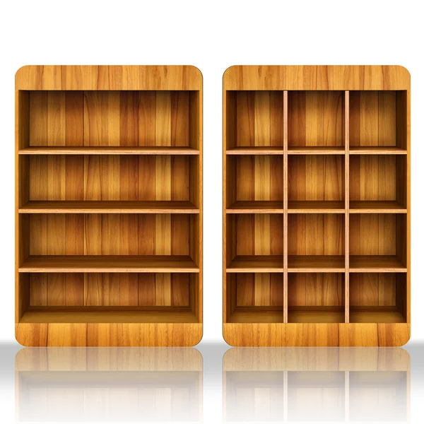 Wooden book Shelf — Stock Photo, Image