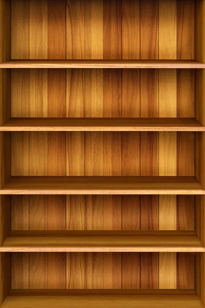 3d prateleira de livro de madeira — Fotografia de Stock