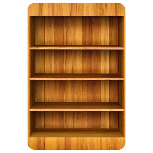 3d Wooden book Shelf — Stock Photo, Image