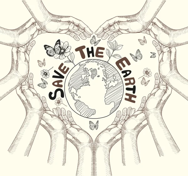 Händerna rädda jorden — 图库照片
