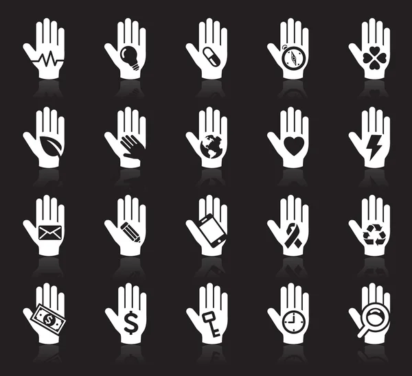 Iconos concepto de mano — Vector de stock