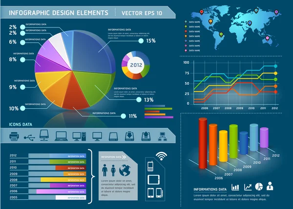 Bunte Infografik — Stockvektor