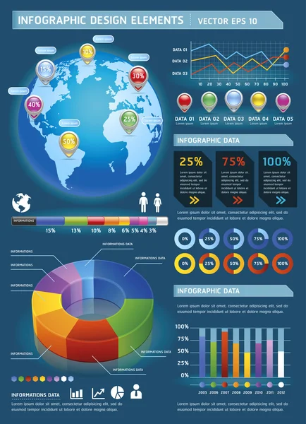 Infografica colorata — Vettoriale Stock