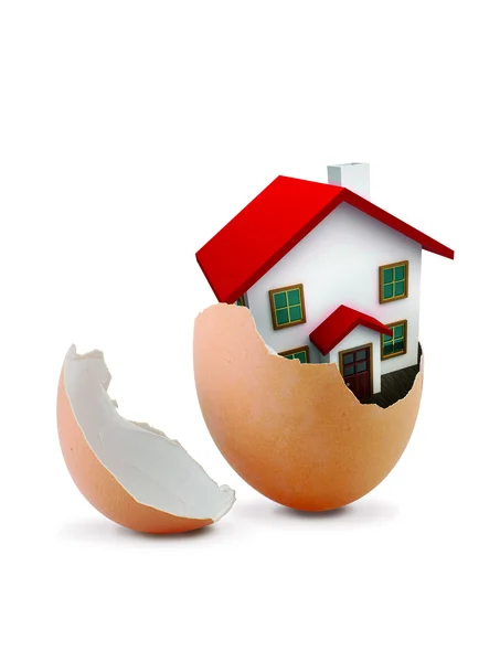 House in Egg — Stock Photo, Image