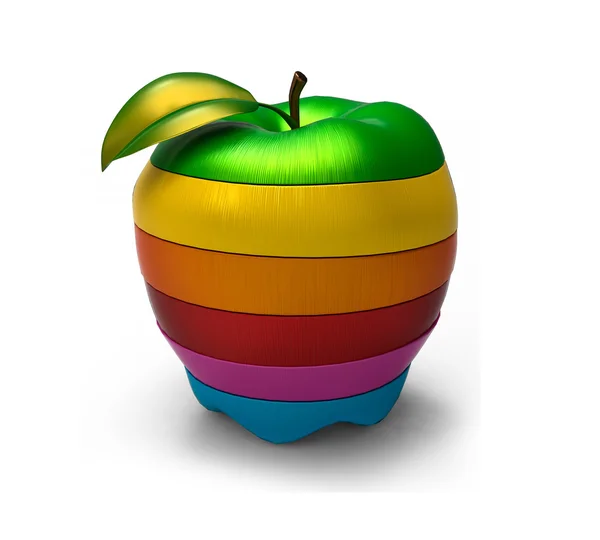 Смешанные цвета нарезанного яблока i — стоковое фото