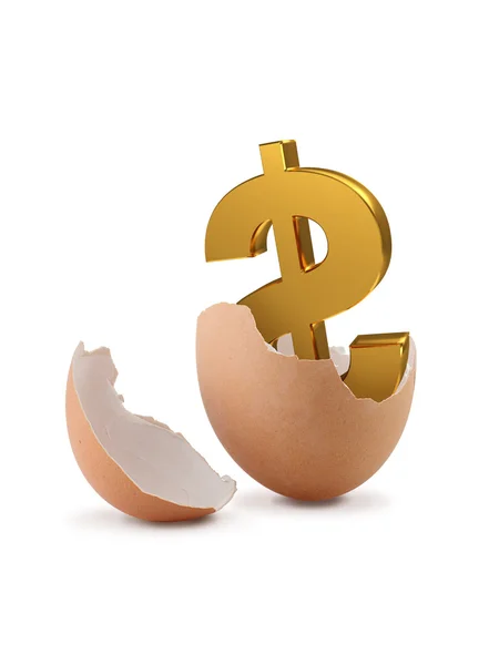 Dolar işareti içinde yumurta — Stok fotoğraf