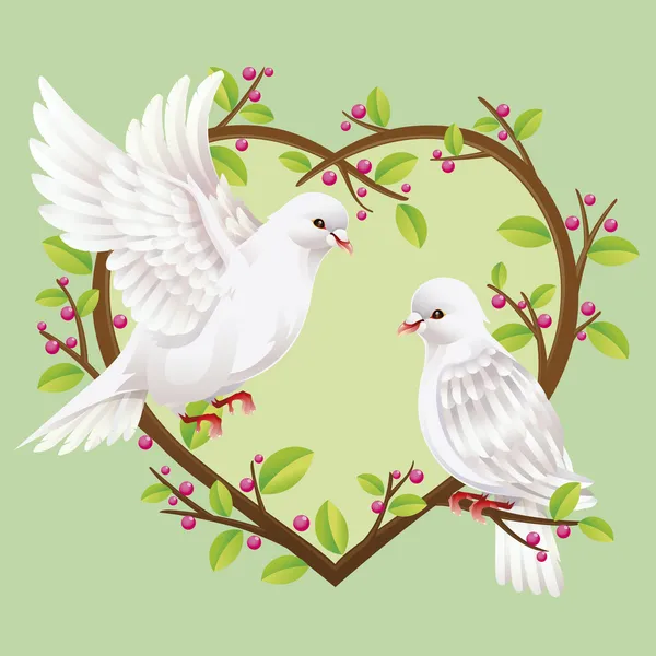 Two Doves — Stock Vector