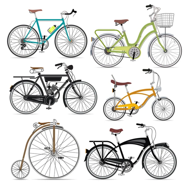 Ensemble de vélos — Image vectorielle