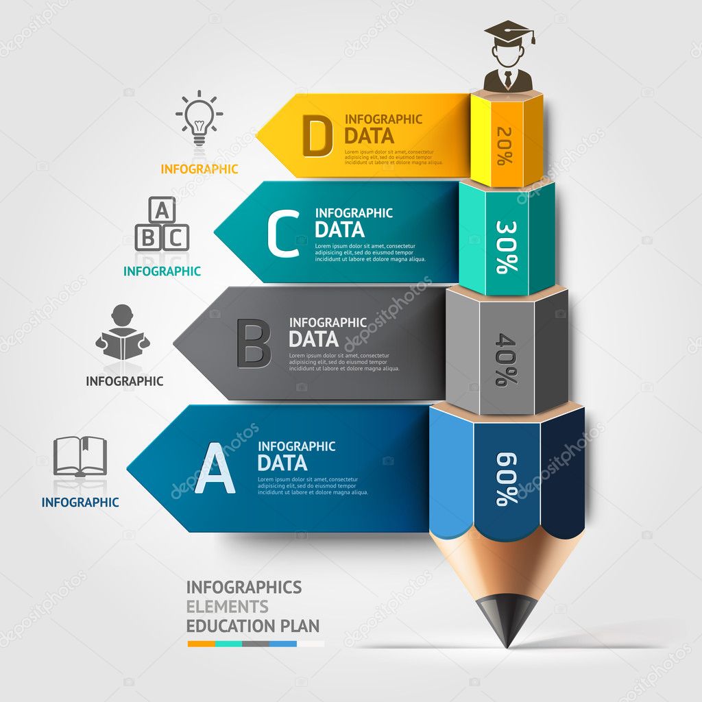 Business education pencil staircase