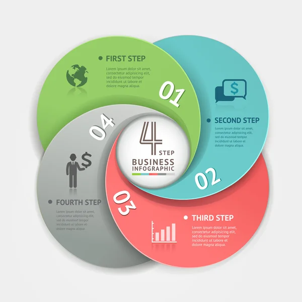 Iş daire infographics origami stil. — Stok Vektör