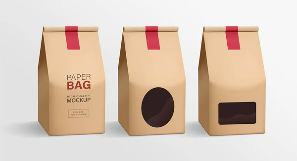 Mockups Bolsa Papel Embalaje — Archivo Imágenes Vectoriales