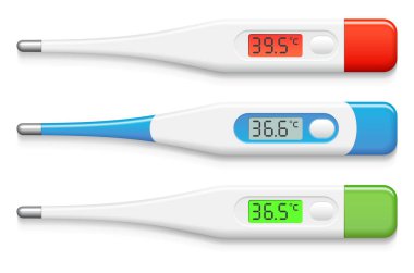Dijital termometre sıcaklık vektörü çizimi