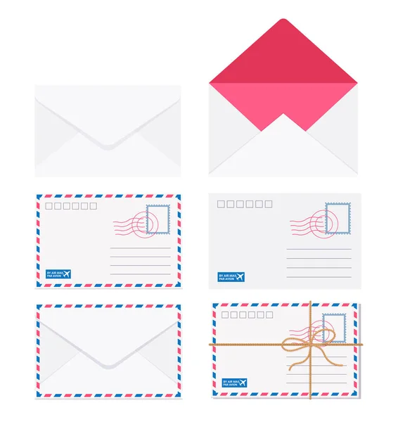 Uppsättning Mail Ikon Illustrationer — Stock vektor