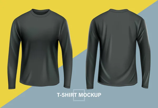 Shirt Langarm Attrappe Abbildungen Vorne Und Hinten — Stockvektor