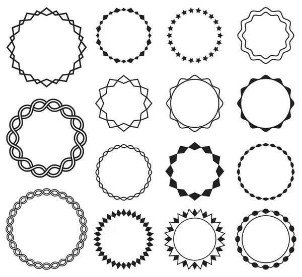 Vintage Cirkel Märken Ram Etikett Dekal Ikonen Vektor Illustrationer — Stock vektor