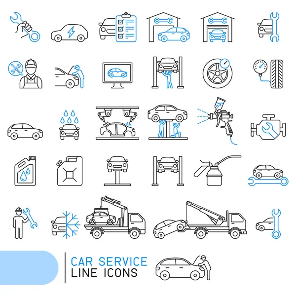 カーサービスラインのアイコン — ストックベクタ