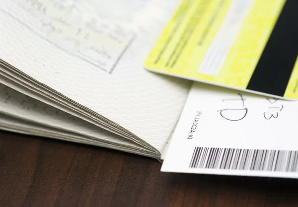 Passport, Credit Card and Boarding Pass — Stock Photo, Image