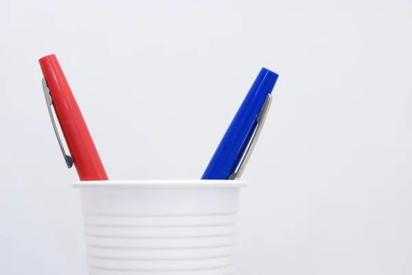 Felt pens in white cup — Stock Photo, Image
