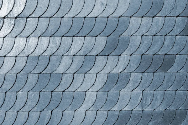 Detail Close Natural Grey Stone Shingle Slate Tiles Texture Roof — Fotografia de Stock